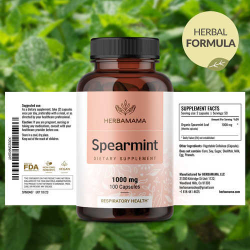 Cápsulas De Folhas De Hortelã Herbamama - 1000 Mg Folhas De - Imagem 7