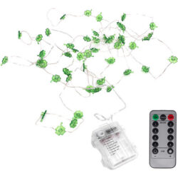 String Lights Decor, Trevo De 4 Folhas, 50 Leds, Mão Decorat