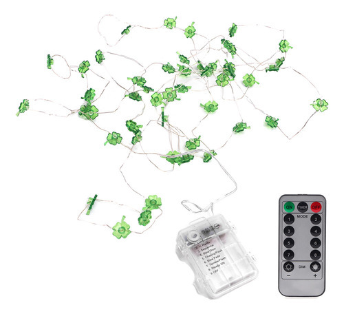 String Lights Decor, Trevo De 4 Folhas, 50 Leds, Mão Decorat