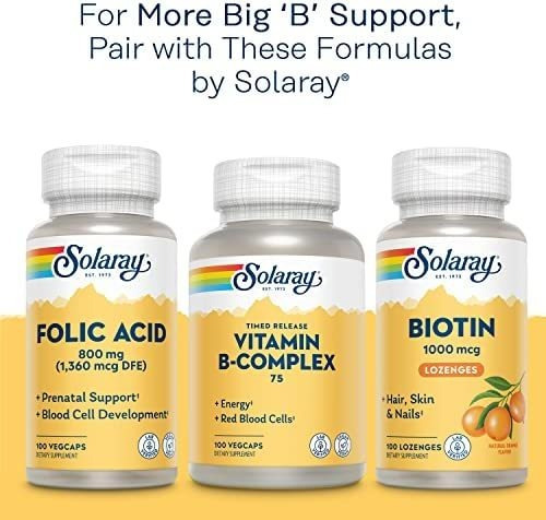 Vitamina B-12 Marca Solaray, 2000 Mcg, 90 Comprimidos - Imagem 6