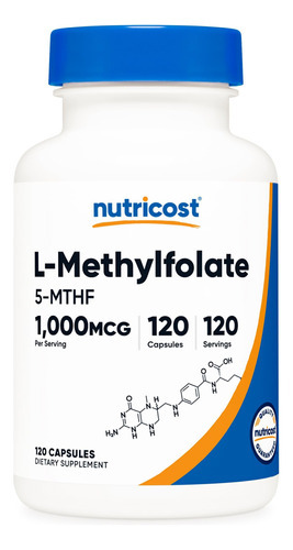 Nutricost Metil Folato 1000mcg, 120 Cápsulas Vegetarianas -