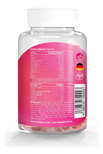 Ivybears® | Vitaminas Para Cabelo | Vegetariano | Biotina, Á - Imagem 9