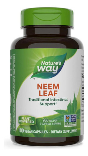 Folha De Neem Herbal Da Natures Way, Suporte Intestinal Trad