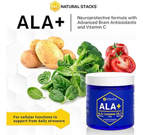 Natural Stacks Ala + Ácido Alfa Lipóico 600mg E Vitamina C - Imagem 5