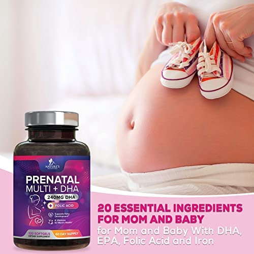 Pré-natal Com Ácido Fólico E Dha, Vitamina Pré-natal Para M - Imagem 4