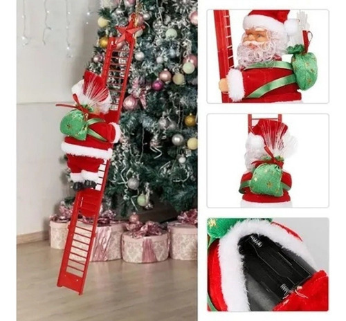 Novo Papai Noel Musical Subindo Escadas Elétricas De Natal - Imagem 3