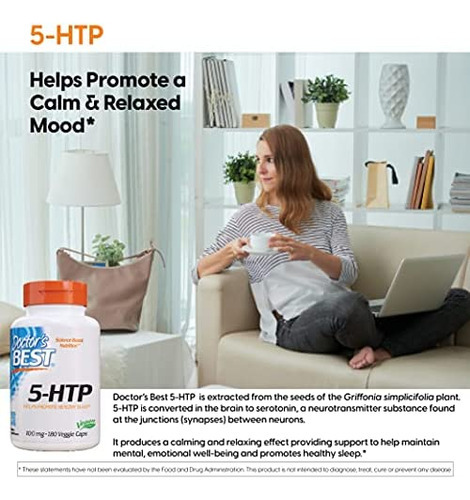 Doctors Best 5-htp, Promove Apoio Ao Humor, Calma E Relaxam - Imagem 3