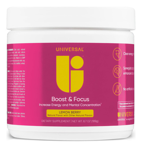 Universal U Boost & Focus Powder, Aumenta A Energia E O Dese