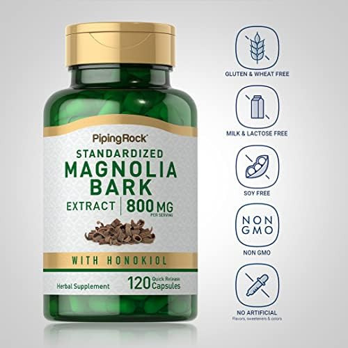 Extrato De Casca De Magnólia De Piping Rock 800 Mg | 120 Cáp - Imagem 2