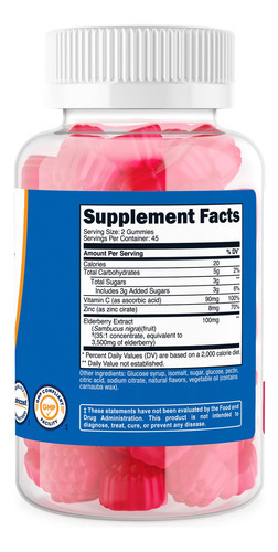 Suplemento De Gomas De Sabugueiro Nutricost Com Vitamina C E - Imagem 5