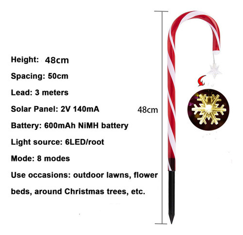 8 Peças De Luzes Solares De Natal Para Decoração De Jardim - Imagem 8