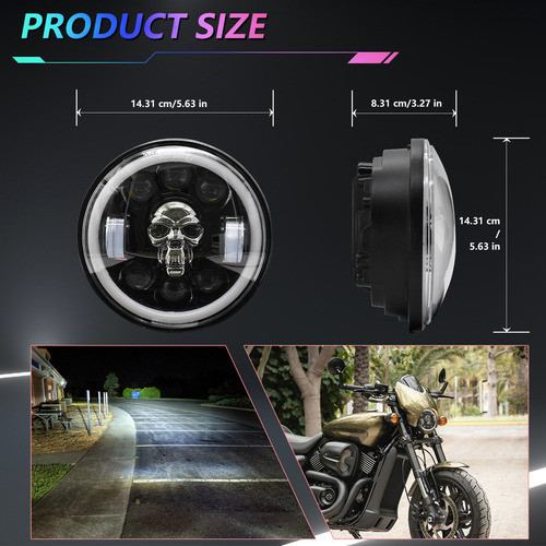 Padrão De Ângulo De Sinal Ocular Da Luz Do Farol De Motocicl - Imagem 6