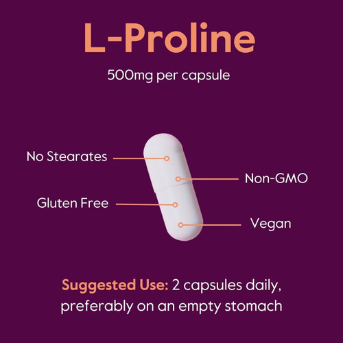 Bestvite L -proline 500mg (120 Cápsulas Vegetarianas) - Sem - Imagem 6