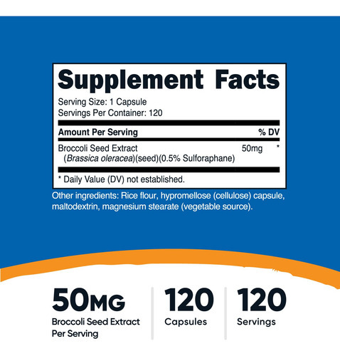 Suplemento Nutricost Sulforafano Glucosinolato (sgs) 120 Ca - Imagem 3