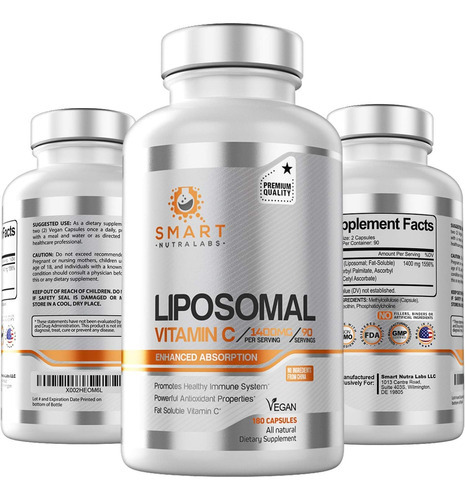 Liposomal 2 Vitamina C 1400mg- 180 Cápsulas Veganas- Ingred