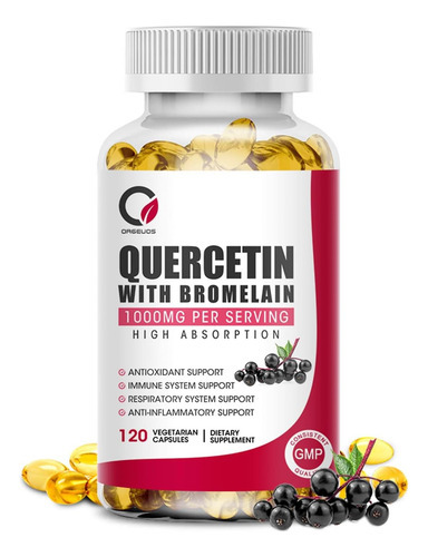 Quercetina Com Bromelaína 1000mg 120 Cápsulas Com Vitamina C