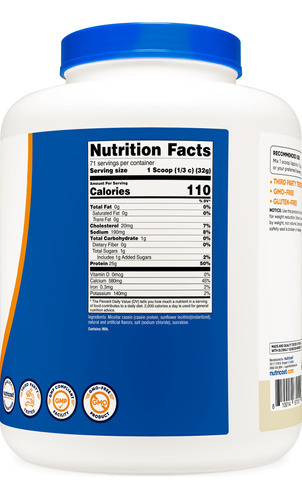 Proteína Em Pó Nutricost Caseína Micelar 2,27 Kg De Baunilha - Imagem 6