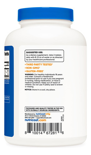 Suplemento De Cálcio Nutricost Com Vitamina D 240 Comprimido - Imagem 5