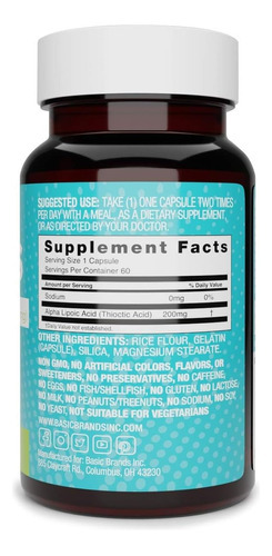Nervos Básicos De Marcas Alfa Ácido Lipóico, 200 Mg, Função - Imagem 6