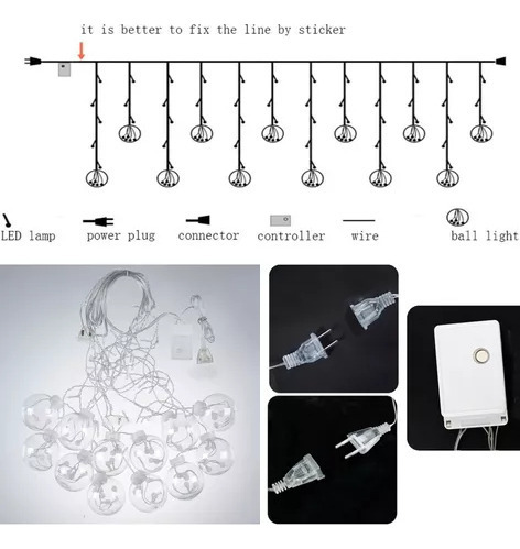 Cascata 126 Led Natal Decoração 8 Funções 110v - Imagem 7
