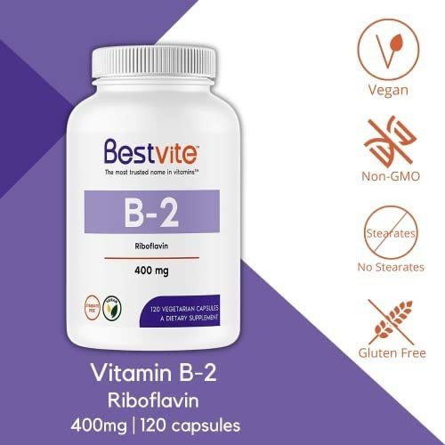 Vitamina B2 Bastvite/ 400 Mg/120 Cápsulas - Imagem 3