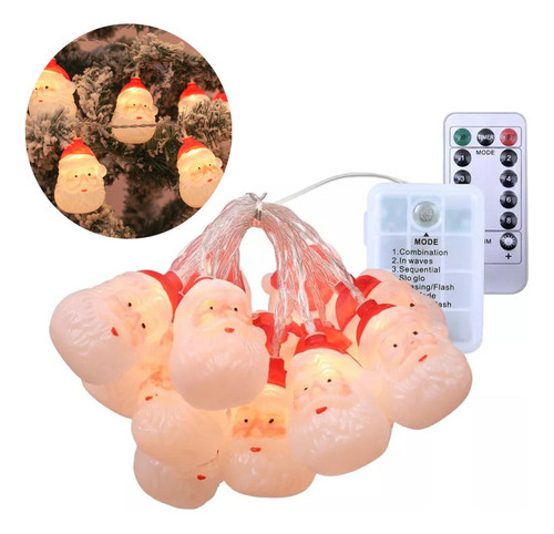 Hhh 2,5 M 20 Ornamentos De Luzes De Corda De Papai Noel Com