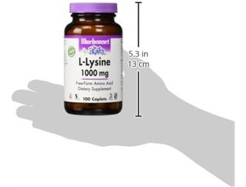 Cápsulas Bluebonnet L-lisina 1000 Mg, 100 Contagens - Imagem 3