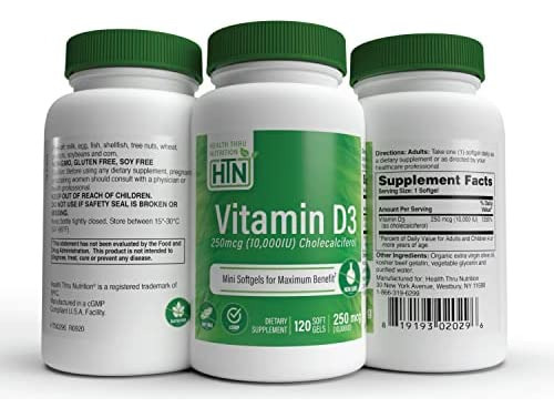 Health Thru Nutrition Vitamina D3 10.000 Ui Non Gmo 120 Min - Imagem 5