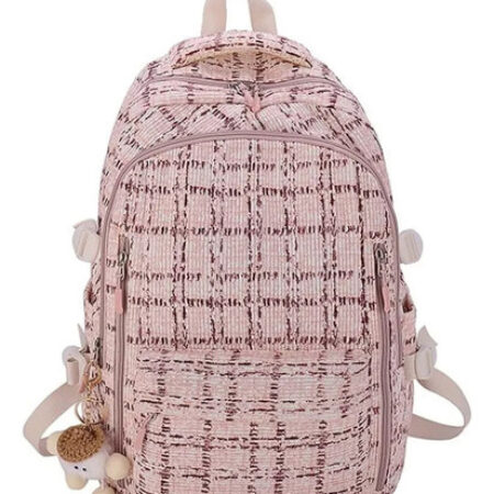 Novo Mochila De Veludo Cotelê E Morango 2024, Linda Mochila - Imagem 13