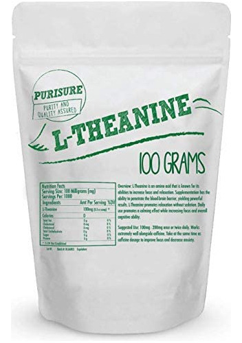Purisure L-teanina Em Pó, 100g, Induz Calma, Ajuda Na Concen - Imagem 2
