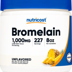 Bromelaína Em Pó Nutricost 240 Ml Glúten Vegetariano Não Tra