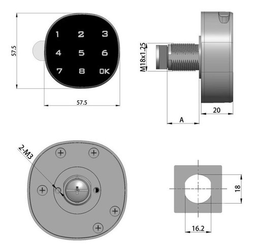 Bloqueio Eletrônico Smart Lock Senha Digital 20mm - Imagem 5