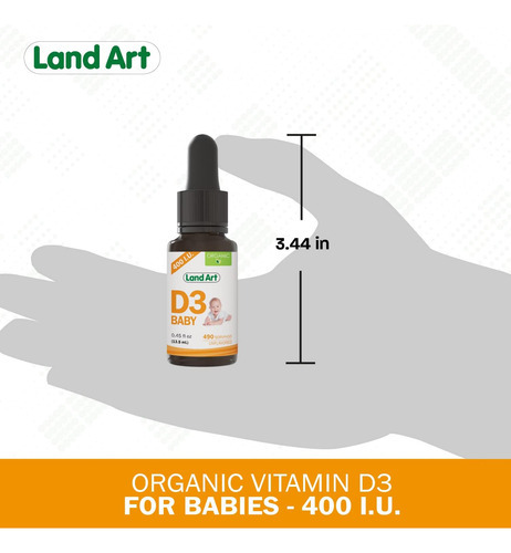 Gotas De Vitamina D3 Orgânica Certificada - Para Bebês - 400 - Imagem 5