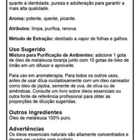 Now Foods Óleo Essencial Melaleuca 30ml + Porta Cápsulas - Imagem 4