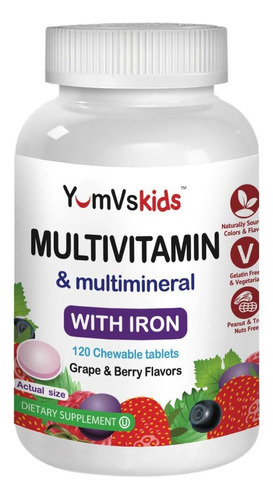 Multivitamínico E Multimineral Com Ferro Mastigável Para Cr