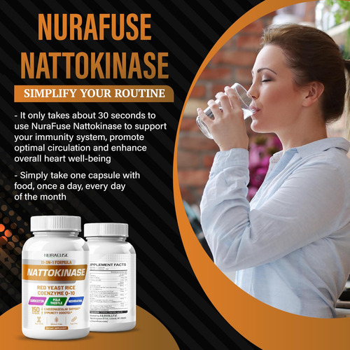 Fórmula Nurafuse Nattokinase 11 Em 1 - 4.750 Mg Com Fermento - Imagem 5