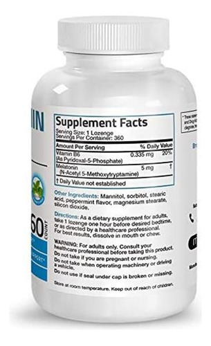 Vitamina B-12/bronson / 360 Tabletas / Peppermint - Imagem 2