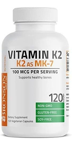 Vitamina K2 Bronson 100mcg 120 Cápsulas - Imagem 5