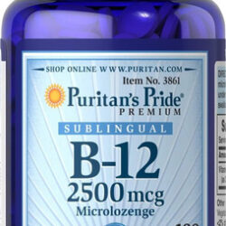 Vitamina B-12 Marca Puritans Pride, 5000 Mcg, 100 Pastilhas