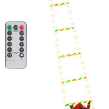 Papai Noel Escalando Na Escada De Corda Decoração - Imagem 15