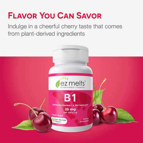 Suplemento Ez Melts B1 Tiamina 25 Mg Immune Support 90 Table - Imagem 5