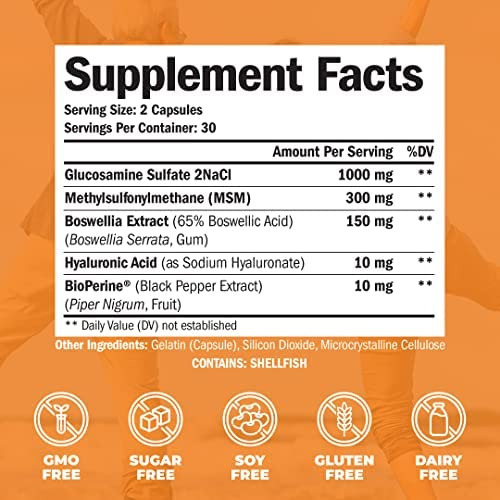 Sulfato De Glucosamina Vimerson Health Com Ácido Hialurônic - Imagem 2