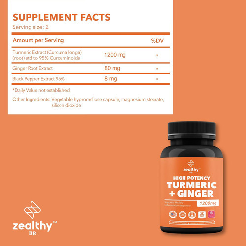 Açafrão + Cápsulas De Gengibre 1200mg | Conforto Conjunto, S - Imagem 2
