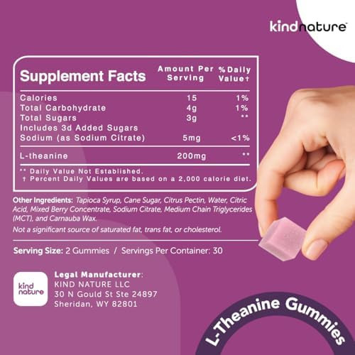 Gomas De L-teanina Kind Nature Para Crianças E Adultos - Gom - Imagem 6