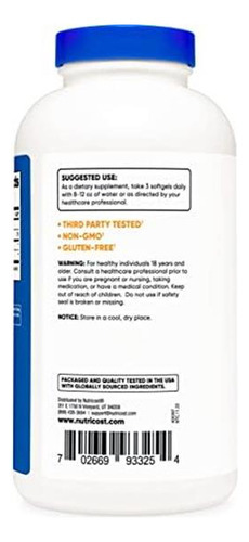 Nutricost Cla (ácido Linoléico Conjugado) 2.400 Mg, 240 Cáp - Imagem 3
