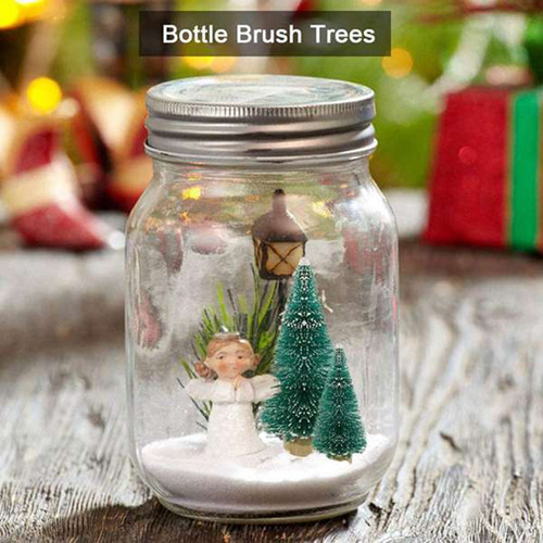 50pcs Miniatura Artificial Árvore De Natal Pequena Neve Gead - Imagem 7