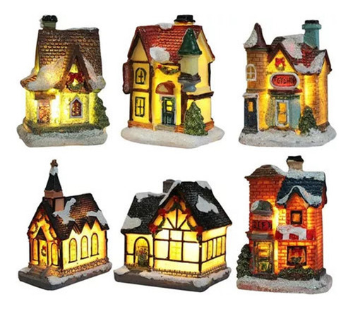 6 Peças Light Up Christmas Decoration Led Miniature Home