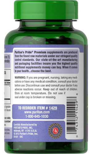 Extrato De Fruta De Mirtilo Premium Puritans Pride 250 Mg (e - Imagem 4