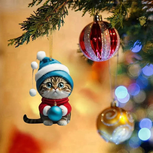 M Pingente De Árvore De Natal De 10 Peças Para Gatos, - Imagem 2