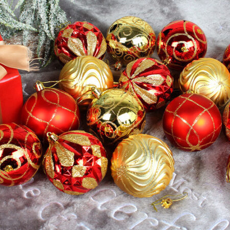 Kit 16 Bolinhas Bola 8cm Árvore De Natal Enfeite Decoração - Imagem 4